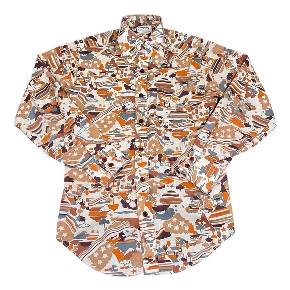 Mack Other - 1970s RARE MOD Novelty Mac Shapely 15 1/2 Button Up Dress shirt Groovy Disco